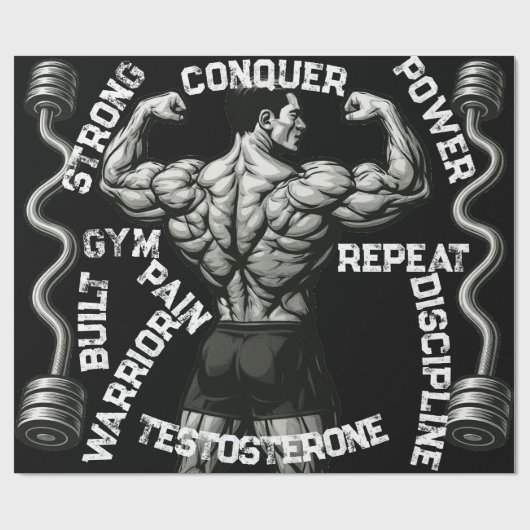 Gym Warrior Black Gift Paper Cadeaupapier (Vlak)