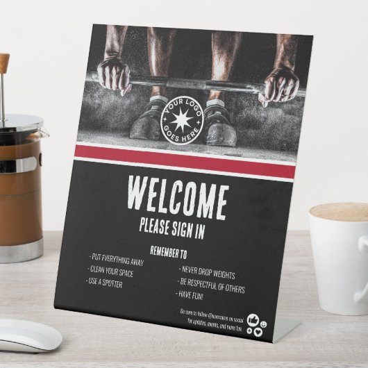 Gym Welkom Reclamebord Met Voetstuk (Insitu)