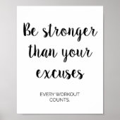 Gym, werkuitval, fitness Motivatie wanddecor Poster (Voorkant)