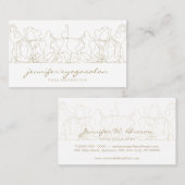 Gym Woman Yoga Figures Poses Gold Visitekaartje (Voorkant / Achterkant)