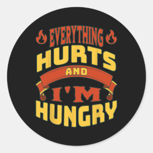 Gym Workout Alles doet pijn Ik heb honger Lifting  Ronde Sticker
