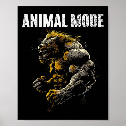 Gym Workout Bodybuilding Monster Poster (Voorkant)