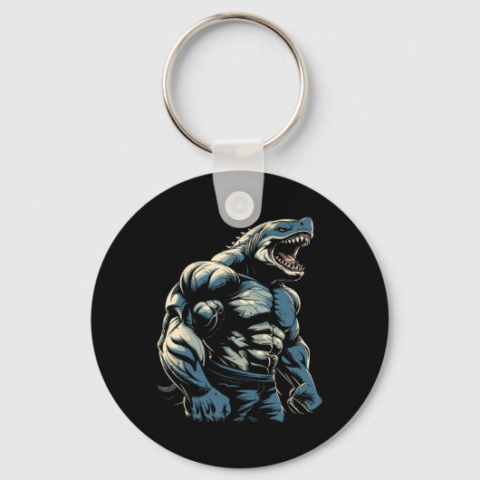 Gym Workout Bodybuilding Shark Sleutelhanger (Voorkant)