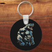 Gym Workout Bodybuilding Shark Sleutelhanger (Voorkant)