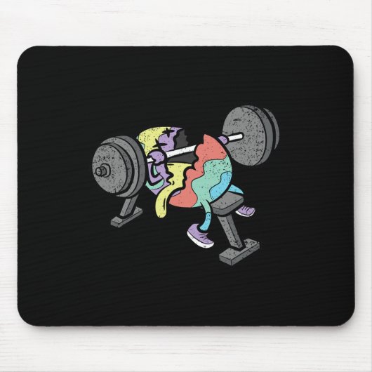 Gym Workout Easter Egg Hunting Funny Spring Mannen Muismat (Voorkant)