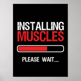 Gym Workout Fitness Body Builder Spier installeren Poster