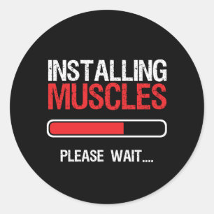 Gym Workout Fitness Body Builder Spier installeren Ronde Sticker