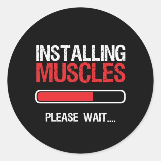 Gym Workout Fitness Body Builder Spier installeren Ronde Sticker (Voorkant)