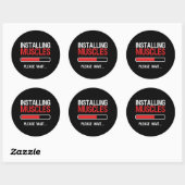 Gym Workout Fitness Body Builder Spier installeren Ronde Sticker (Vel)