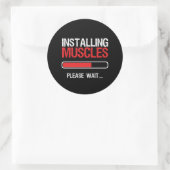 Gym Workout Fitness Body Builder Spier installeren Ronde Sticker (Tas)