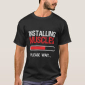 Gym Workout Fitness Body Builder Spier installeren T-shirt (Voorkant)