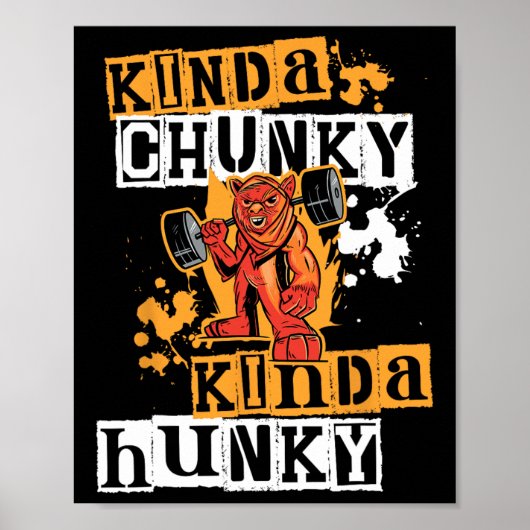 Gym Workout Fitness Funny Devil Uni Chunky-hunky W Poster (Voorkant)