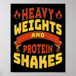 Gym Workout Lifting Zware Gewichten Eiwitshakes B Poster