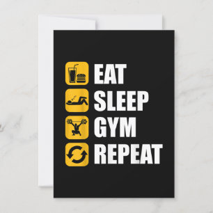 Gym Workout Motivatie Citaat Eat Sleep Gym Repea Kaart