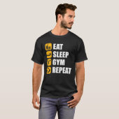 Gym Workout Motivational Quote Eat Sleep Gym Repea T-shirt (Voorkant volledig)