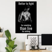 Gym Workout | Motiverende Boxer Citaten Poster (Thuiskantoor)