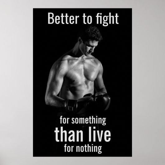 Gym Workout | Motiverende Boxer Citaten Poster (Voorkant)