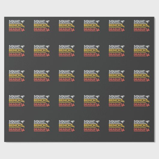 Gym Workout Powerlift Squat Bench Deadlift Cadeaupapier (Vlak)