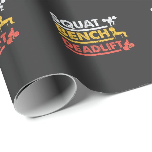 Gym Workout Powerlift Squat Bench Deadlift Cadeaupapier (Rol Hoek)