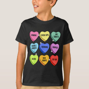 Gym workout snoep hart valentijnsdag fitness t-shirt