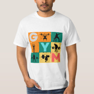 Gym Workout Typography T-shirt Vintage Fitness