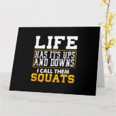 Gym Workout Weight Squat Mannen Vrouwen Kaart (Gele Bloem)