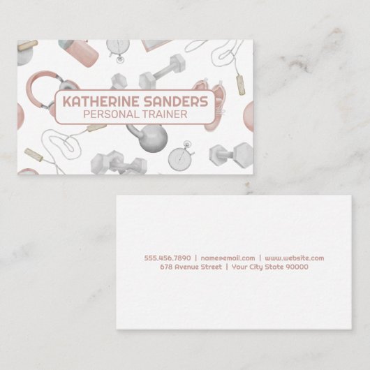 Gymapparatuurpatroon | Fitness Visitekaartje (Voorkant / Achterkant)