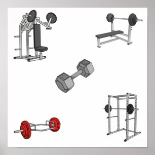 Gymgewichten collectie poster