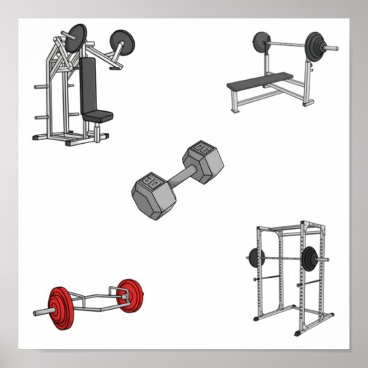 Gymgewichten collectie poster (Voorkant)