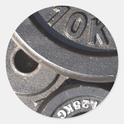 Gymgewichten Ronde Sticker (Voorkant)