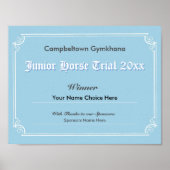 Gymkhana Horse Trials Winner's Certificate Poster (Voorkant)
