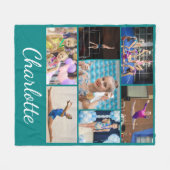 Gymmastiek 7 Fotocollage Blauw Fleece Deken (Voorkant (Horizontaal))