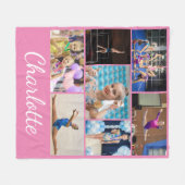 Gymmastiek 7 Fotocollage Roze Fleece Deken (Voorkant (Horizontaal))