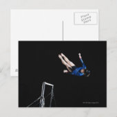 Gymnast (16-17) die ongelijke staven demonteert briefkaart (Voorkant / Achterkant)