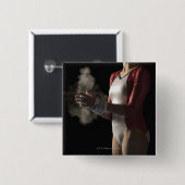 Gymnast 3 vierkante button 5,1 cm (Voorkant /achterkant)