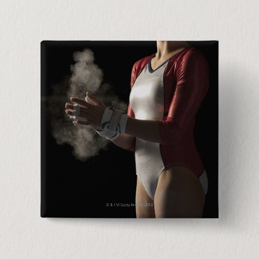 Gymnast 3 vierkante button 5,1 cm (Voorkant)