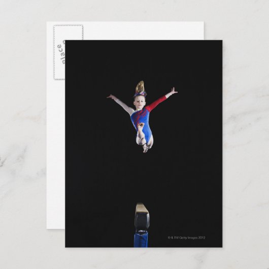 Gymnast (9-10) met balansstraal briefkaart (Voorkant / Achterkant)