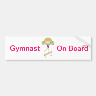 Gymnast aan boord van de bumpersticker