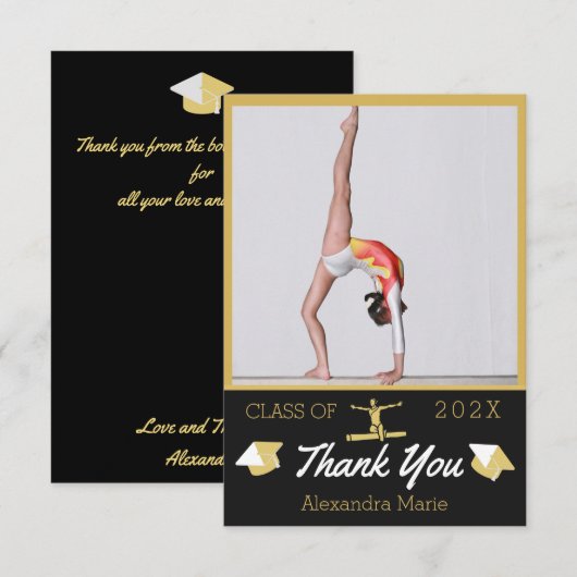 Gymnast afgestudeerd Modern Foto afstudeerklas van Bedankkaart (Voorkant / Achterkant)