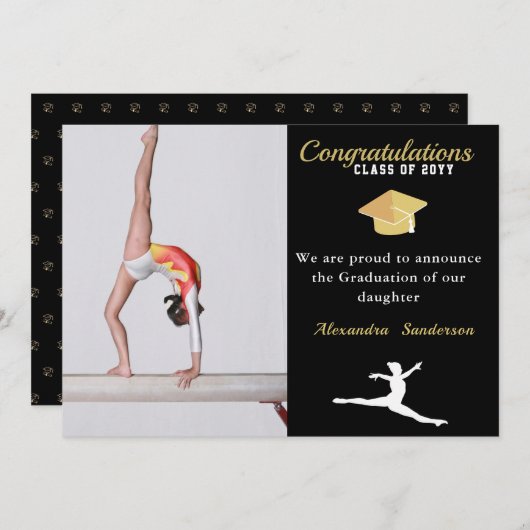 Gymnast Athlete Foto afstuderen klasse 2022 Aankondiging (Voorkant / Achterkant)