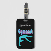 Gymnast Back Handspring Stap uit Blauwgroen Bagagelabel (Voorkant (verticaal))