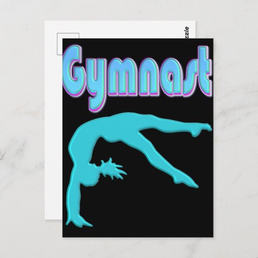 Gymnast Back Handspring Stap uit Blauwgroen Briefkaart (Voorkant / Achterkant)