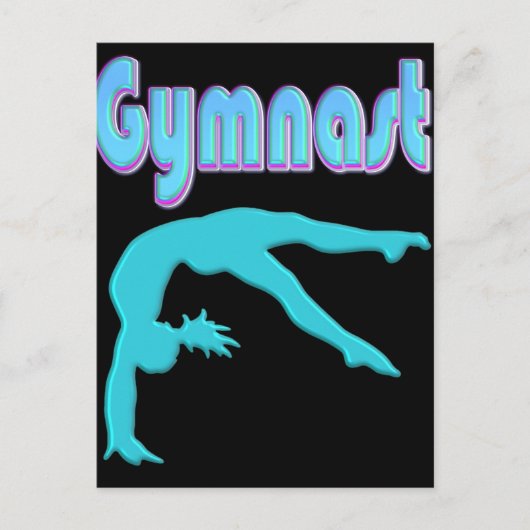 Gymnast Back Handspring Stap uit Blauwgroen Briefkaart (Voorkant)