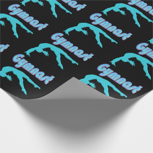 Gymnast Back Handspring Stap uit Blauwgroen Cadeaupapier (Hoek)