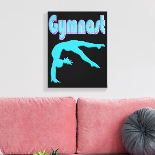Gymnast Back Handspring Stap uit Blauwgroen Canvas Afdruk (Insitu (Woonkamer))