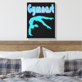 Gymnast Back Handspring Stap uit Blauwgroen Canvas Afdruk (Insitu (Slaapkamer))