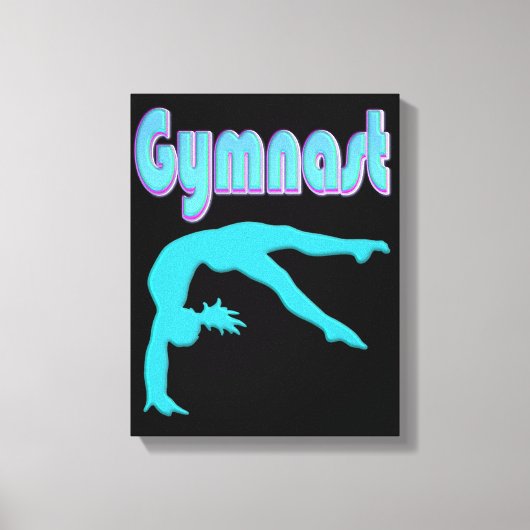 Gymnast Back Handspring Stap uit Blauwgroen Canvas Afdruk (Voorkant)
