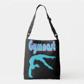 Gymnast Back Handspring Stap uit Blauwgroen Crossbody Tas (Achterkant)