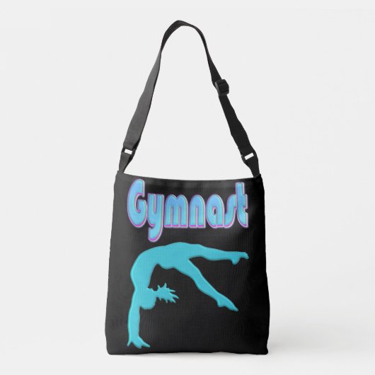 Gymnast Back Handspring Stap uit Blauwgroen Crossbody Tas (Achterkant)