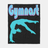 Gymnast Back Handspring Stap uit Blauwgroen Fleece Deken (Voorkant)